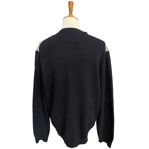 Express 100% Lambswool Checkered Panel Men's Sweater Size Large - Picture 5 of 7